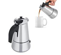 Cafetière Espresso de table, Moka Pot en acier inoxydable, Cafetière portable en acier inoxydable Cafetière de table pour la maison, compatible avec les cuisinières à gaz et à