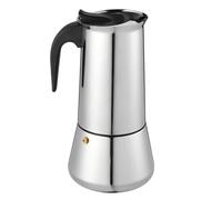 Cafetière Espresso en Acier Inoxydable 300ml pour Plaque Induction | Joint en Silicone Alimentaire, Poignée Anti-brûlure, Usage Maison ou Camping, Finition Argentée
