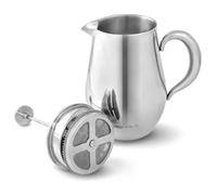 VeoHome Cafetière et théière à piston incassable double paroi - Gris 20 tasses - Café moulu