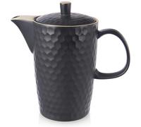 Cafetière et théière en céramique noire, TEA TIME, 1,3 l