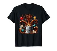 Cafetière Explosive Moka Pot Splash Tasses Haricots T-Shirt