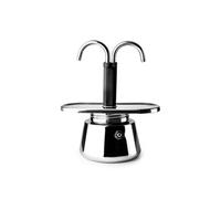 Ibili Cafetière mini express 2 tasses (2×45 ml) acier inoxydable convient pour induction Gris