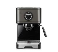 BLACK+DECKER BXCO1200E - Machine à Expresso 1200 W, 15 Bars, Réservoir 1,2 L, pour Dosette et Moulu, 2 Tasses, Buse Vapeur, Plaque Chauffante, Noir et Inox