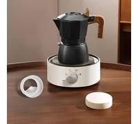 Cafetière expresso italienne à moka, percolateur classique en aluminium minium pour camping en plein air (noir - cercle)