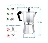 Cafetière expresso italienne en aluminium Moka Express - Couvercle transparent (9 tasses 450 ml)