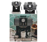 Cafetière Expresso Électrique Noire 1350w Design 1l5 Inox Cafe? Moulu Ou Dosettes Souples Buse Vapeur Hq