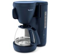 Cafetière filtre 1,25 L bleue avec carafe en verre