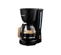 Bestron Cafetière à filtre ACM900BW – 10 tasses, 1,5 L, verseuse verre, filtre permanent, noir/bois