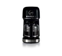 Ariete Cafetière filtre 1396 – 15 tasses, carafe en verre trempé, base chauffante, écran LCD – Noir