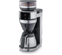 SEVERIN Cafetière filtre automatique FILKA verseuse isotherme, Cafetiere avec broyeur, Adapte la quantité d'eau à votre envie : mug, tasse, verseuse, KA 9695, Inox/Noir