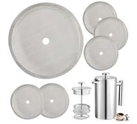 cafetiere filtre de Presse Française, 6 pièces Filtres à Tamis de Rechange pour Presse Française, 100 Mailles french press de rechange pour cafetiere a piston 1000 ml Café de Presse Française