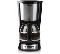 Cafetiere Filtre - DOMO - DO708K - 1000 W - 1,5 L - 12 tasses - Ecran LCD - Minuteur 24 h - Noir et acier inoxydable