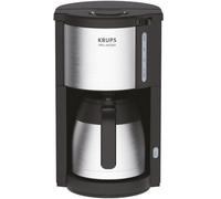 Krups Cafetière filtre ProAroma KM305D10 Isotherme programmable 800W 8/12 tasses Noir/Inox