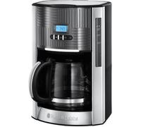 Russell Hobbs Cafetière [Programmable, Technologie WhirlTech Pour Extraction & Arôme Optimaux] Geo Inox Gris (12 Tasses, Verseuse En Verre 1,5L, Maintien Au Chaud) Machine Ã€ Café Filtre 25270-56