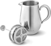 Cafetière French Press VeoHome - Cafetière à filtre pressé incassable et garde votre café chaud longtemps grâce à la double enveloppe (1 litre)