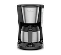 Moulinex Cafetière filtre programmable Subito FT5S2DE0 – Verseuse isotherme 0,9L 12 tasses Noir/Inox