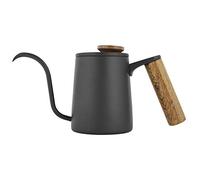 Cafetière goutte à goutte avec bec à col de cygne, 350 ml, poignée en acier inoxydable, débit d'eau long et précis pour les amateurs de préparation du café, noir, bleu, 8,66 pouces (Noire)