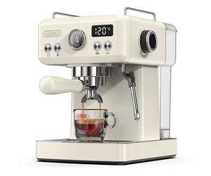 Cafetière HiBREW H10A, pression d'extraction 19 bars, température et volume de tasse réglables, porte-filtre 58 mm, réservoir d'eau amovible 1,8 litre, beige - Prise UE