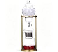 CafetièRe Infusion Froid Cold Drip Type Tour ModèLe DIY, CapacitéS 600 Ml/1000 Ml, Support En Acier Inoxydable, Goutte RéGlable, Extraction Lente Basse TempéRature pour Clubs Et SoiréEs(Gold,1000ml)