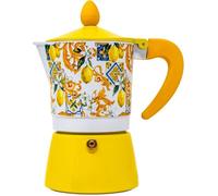 Cafetière Italienne 3 Tasses 180ml en Aluminium avec Poignée Isolante Couleur Lemon Non Compatible Induction