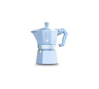 Bialetti Cafetière italienne Moka Exclusive 3 tasses – aluminium verni – Bleu pastel