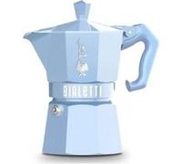 Bialetti Cafetière italienne Moka Exclusive 3 tasses – aluminium verni – Bleu pastel