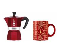 Cafetière Italienne 3 Tasses Rouge. - 0009901