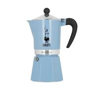 Bialetti Cafetière italienne Rainbow – 6 tasses – Aluminium – Poignée bakélite – Bleu azur
