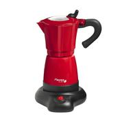 Bestron Cafetière italienne électrique avec socle, Viva Italia, Pour 6 tasses à espresso : 180 ml, 480 W, Aluminium, Rouge