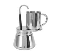 Cafetière Italienne à Expresso Mini, Pot à Moka en Acier Inoxydable 220ml/7,4oz, Design Unique à Bec, Idéal pour Maison, Bureau ou Voyage