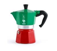 Cafetière italienne - BIALETTI - Moka Express Italia - Tous feux sauf induction - 3 tasses - 100 ml - Vert / Rouge