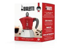 Cafetiere italienne - BIALETTI - NEW MOKA INDUCTION - 6 tasses - 0,28 L - Rouge