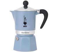 Cafetière Italienne - BIALETTI - RAINBOW - 6 tasses - Bleu azur - Aluminium - Poignée Bakélite