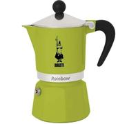 Bialetti - Cafetière Moka Rainbow - en aluminium colorée, verte, 6 tasses