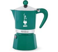Cafetière italienne Bialetti Rainbow Moka, verte, 3 tasses, en aluminium, manuelle, design classique