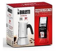 Cafetière italienne Bialetti VENUS + 1 paquet de café Moka Classico 250 g - capacité 6 tasses - Argent