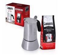 Cafetière italienne Bialetti VENUS + 1 paquet de café Moka Classico 250 g - capacité 6 tasses - Argent
