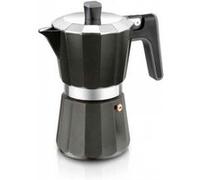 BRA Perfecta Black | Cafetière Italienne à Induction, Aluminium, Capacité 12 Tasses, Couleur Argent