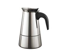Cafetière Italienne en Inox 9 Tasses Compatible Induction pour Café Moka, Argent