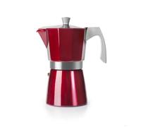 Ibili – Cafetière à expresso Evva Red – 12 tasses, 600 ml – Fonte d'aluminium – Compatible induction