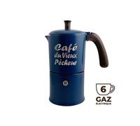 Cafetière italienne Moka Classique 6 Tasses CAFÉ DU VIEUX PÊCHEUR tous feux sauf induction - ANGELINA MADE IN ITALY