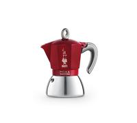 Cafetière italienne moka plaque induction rouge 6 tasses Bialetti