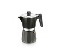 BRA Perfecta Black | Cafetière Italienne à Induction, Aluminium, Capacité 12 Tasses, Couleur Argent