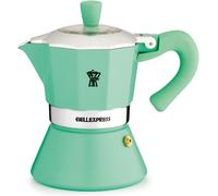 Cafetière italienne - PEZZETTI - BELLEXPRESS - Aluminium - 6 tasses - Tous feux dont induction - Turquoise
