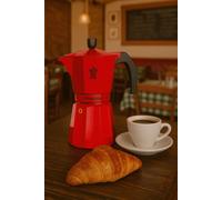 Cafetière italienne - PEZZETTI - ITALEXPRESS - Aluminium - 6 tasses - Rouge