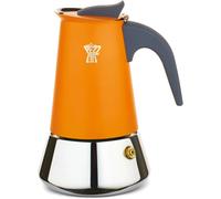 Cafetière italienne - PEZZETTI - STEELEXPRESS - Acier inoxydable - 2 tasses 85 ml - Tous feux dont induction - Orange