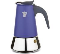 Cafetière italienne - PEZZETTI - STEELEXPRESS - Acier inoxydable - 4 tasses - Tous feux dont induction - Bleu Indigo