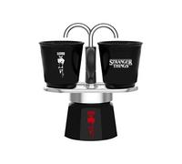 Bialetti Cafetière italienne Mini Express Stranger Things - 2 tasses thermosensibles Noir/Rouge