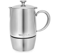 Cafetière Italienne - VEOHOME - 6 Tasses - Inox Incassable - Compatible Induction - Écologique