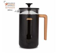 La Cafetière, Cafetière Pisa, Verre et Acier Inoxydable, 1L (8 Tasses), Noir, Boîte Cadeau
